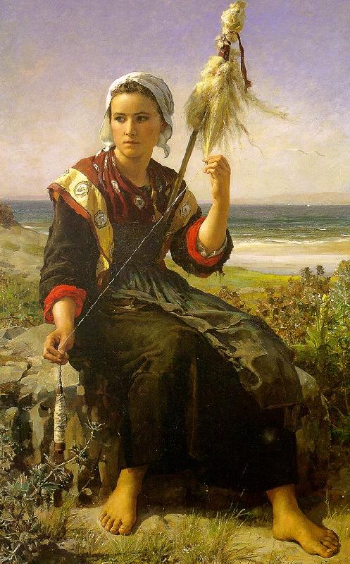 Jules Breton Brittany Girl oil painting picture